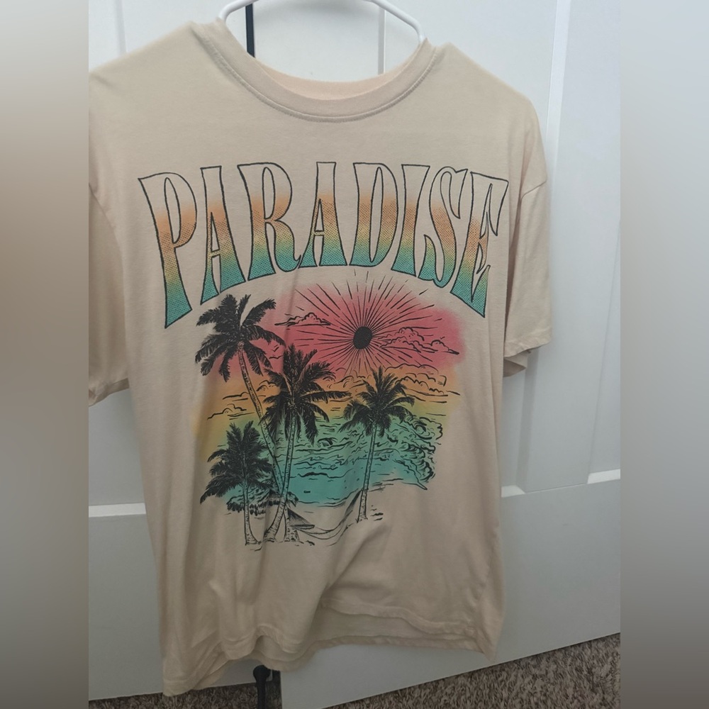 SO Paradise Graphic Tee - Cream and Multicolor